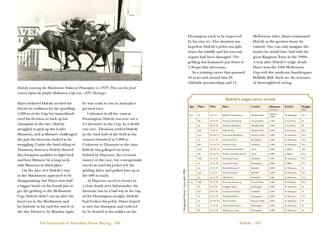 Immortals of Australian Horse Racing: the Thoroughbreds
